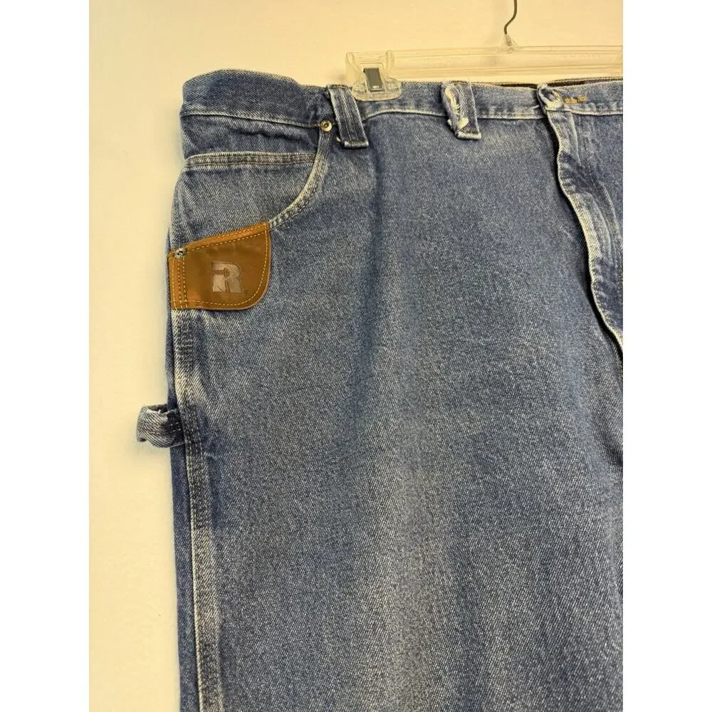 Wrangler Riggs Workwear Jeans Mens 50X30 Blue Denim Relaxed Carpenter Streetwear